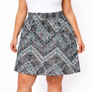 Lane Bryant Skater Skirt Size 18/20 18 Paisley Blue  NWOT